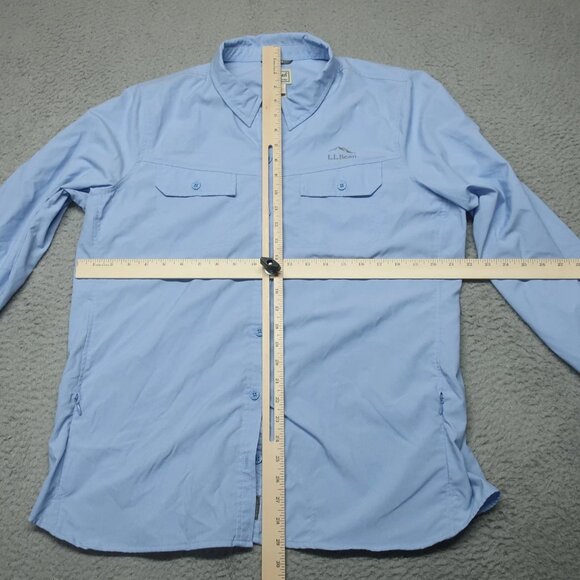 LL Bean Shirt Mens XL Blue No Fly Zone Safari Outdoor Vented Fishing Camp Pocket - Picture 5 of 15